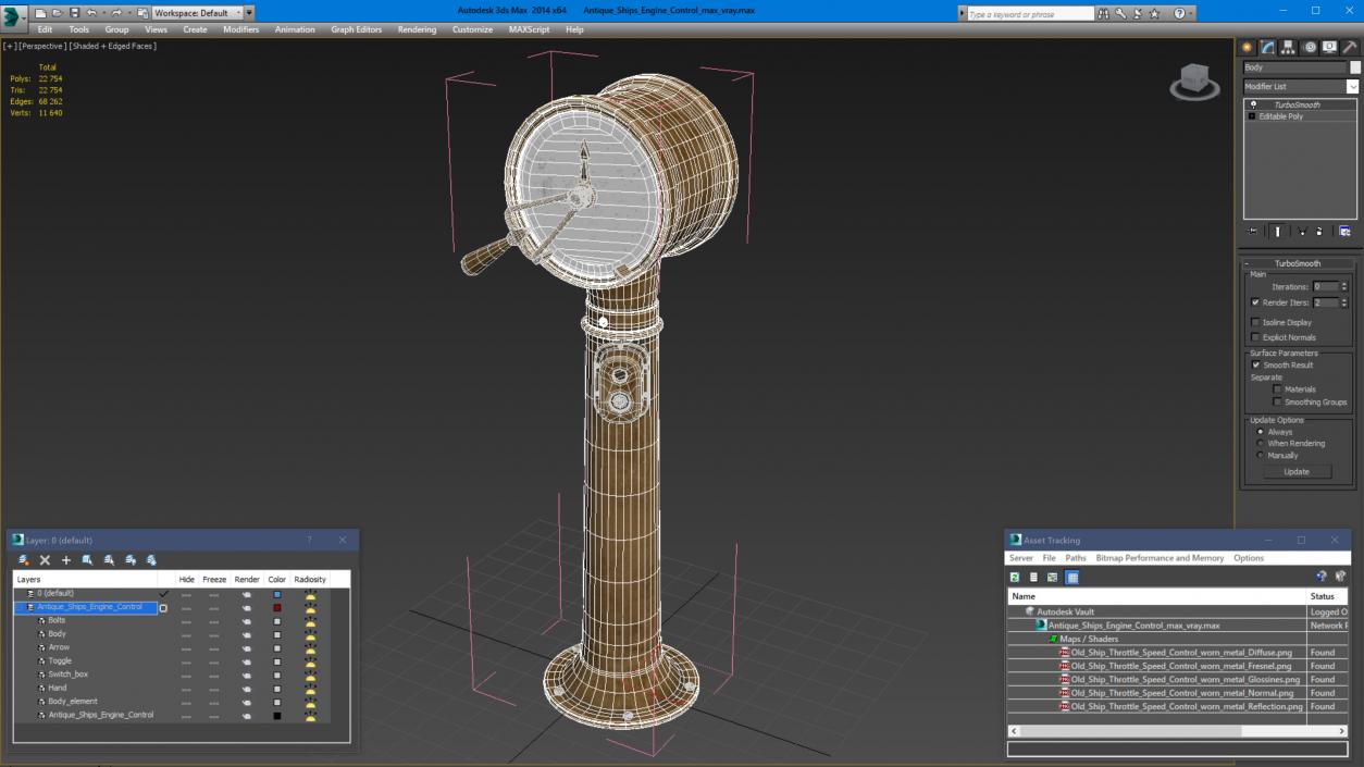 3D model Antique Ships Engine Control 2