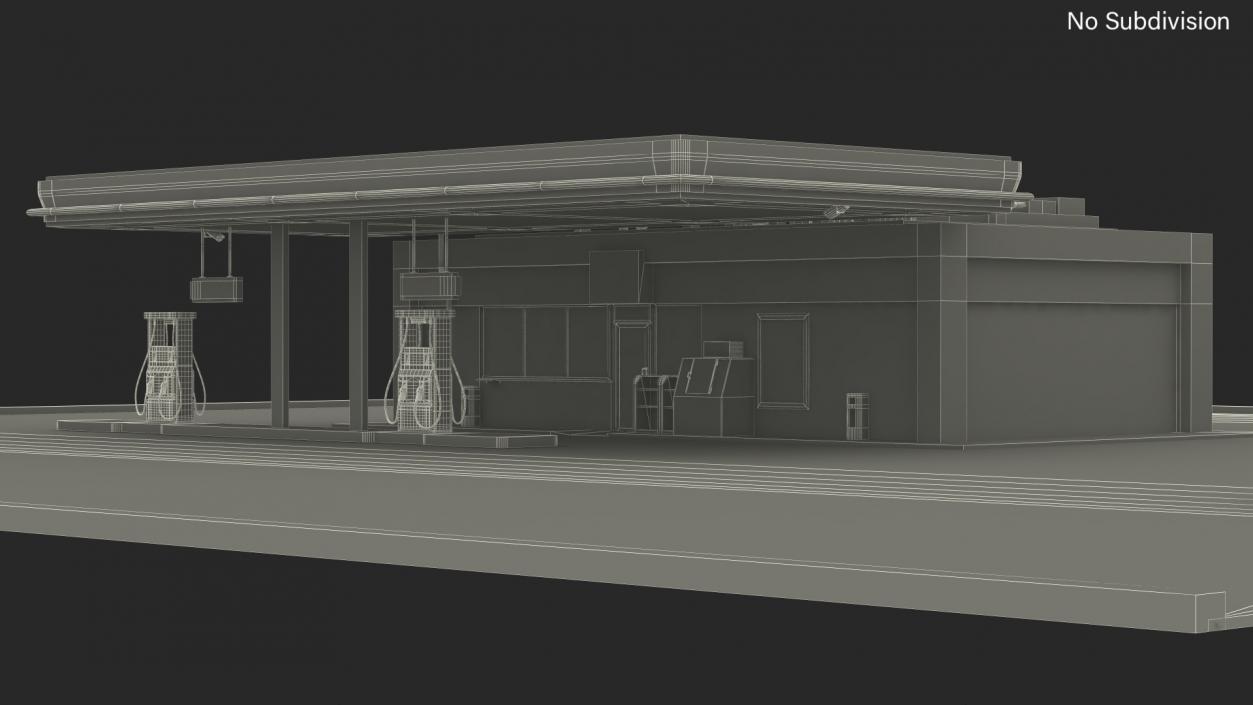 3D model Small Petrol Station Blue