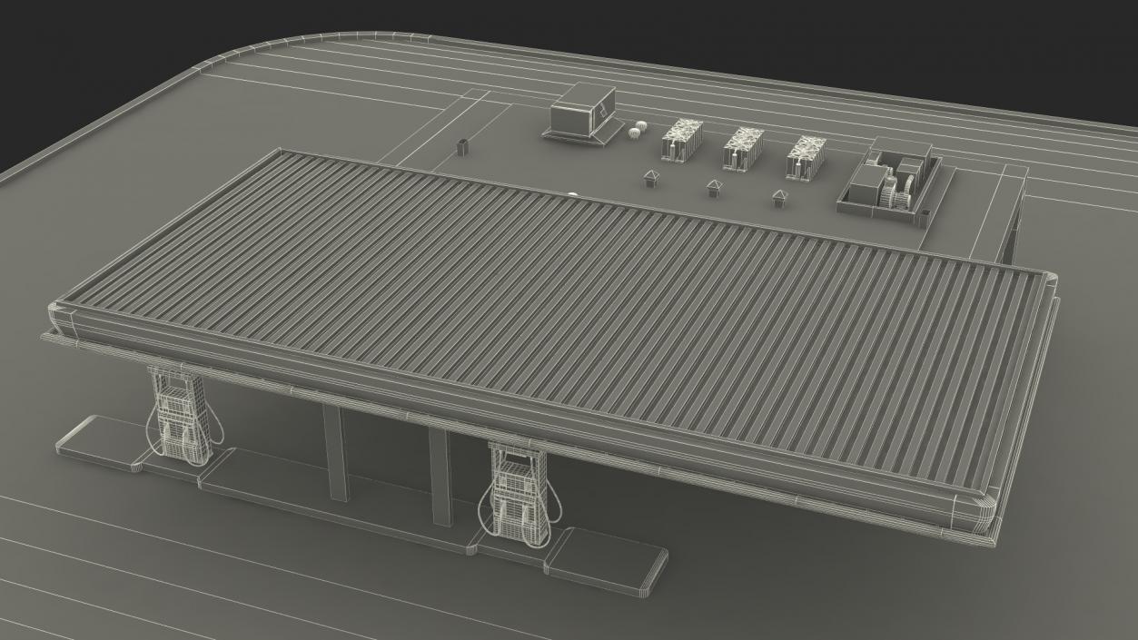 3D model Small Petrol Station Blue