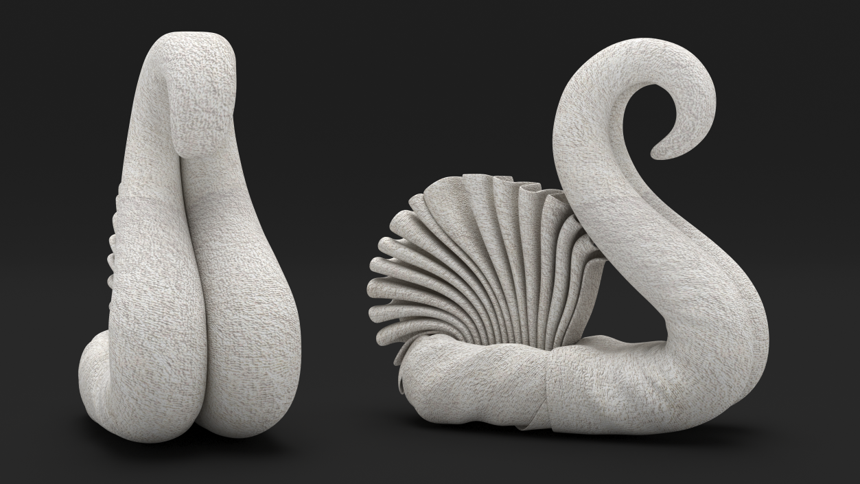 3D Elegant Towel Swan White 2