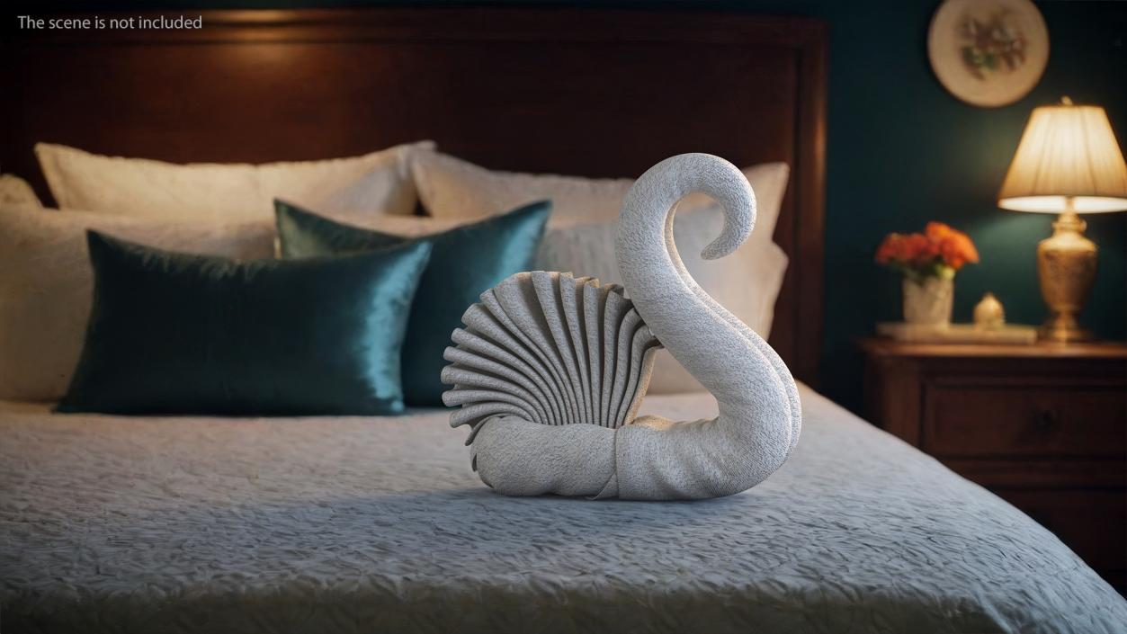 3D Elegant Towel Swan White 2