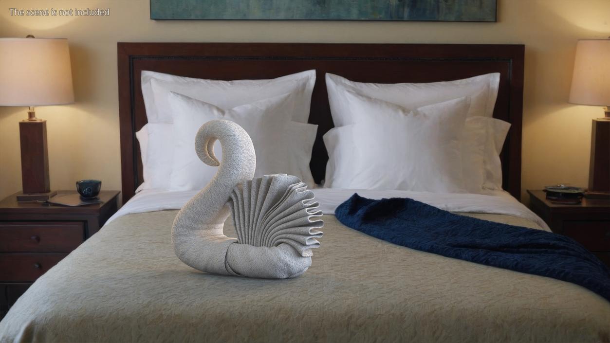 3D Elegant Towel Swan White 2