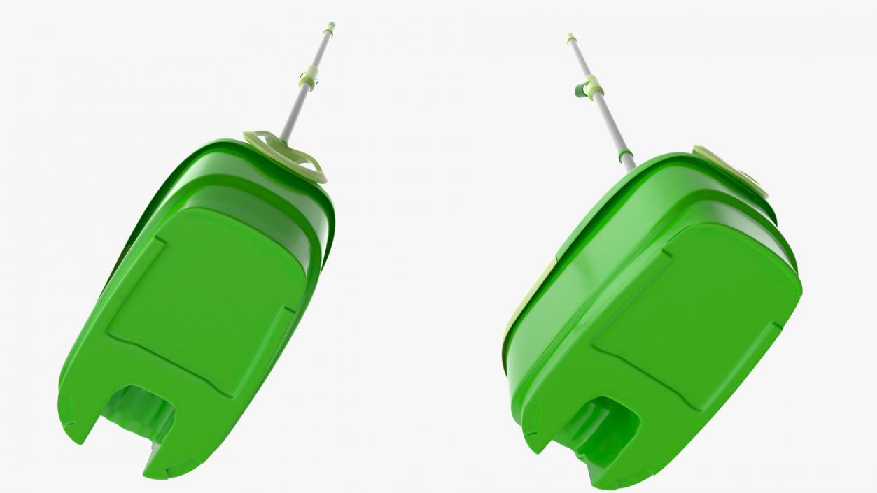 Plastic Bucket with Mop Green 3D model