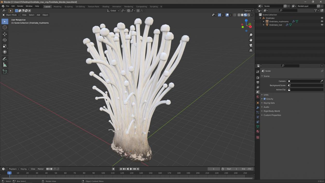 3D Enokitake 2