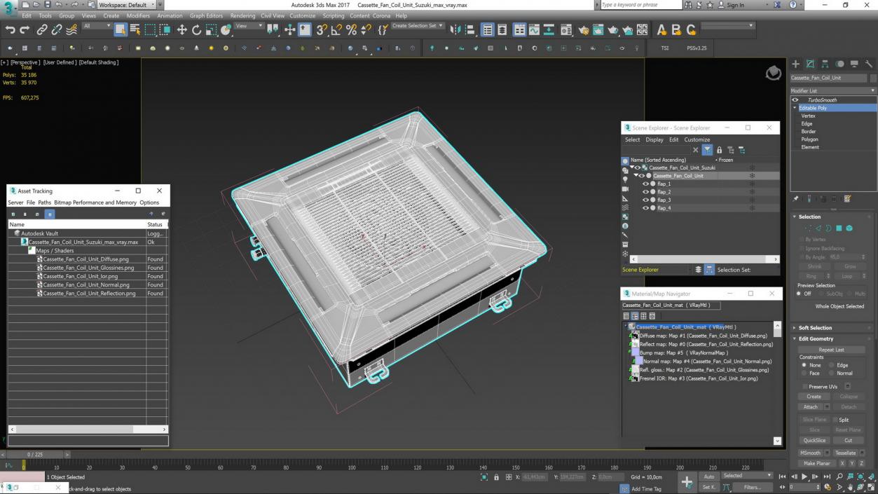 Cassette Fan Coil Unit Suzuki 3D model