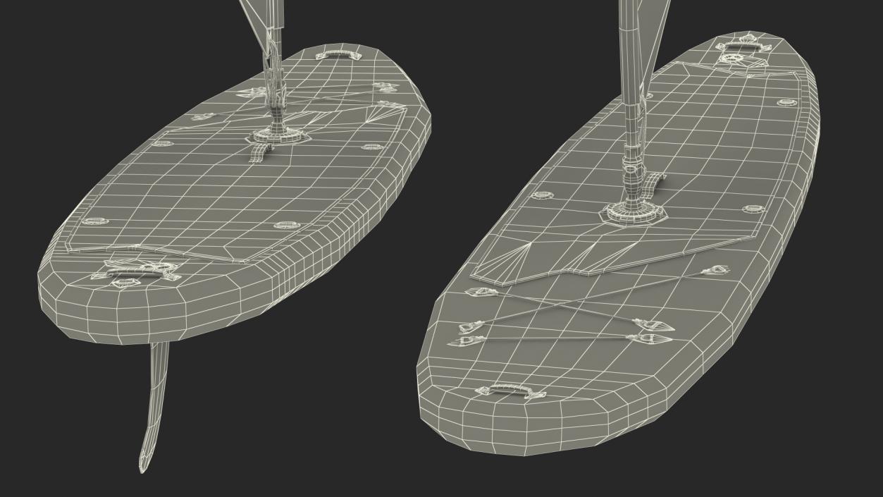 Stand Up Paddleboard with Sail Red 3D model