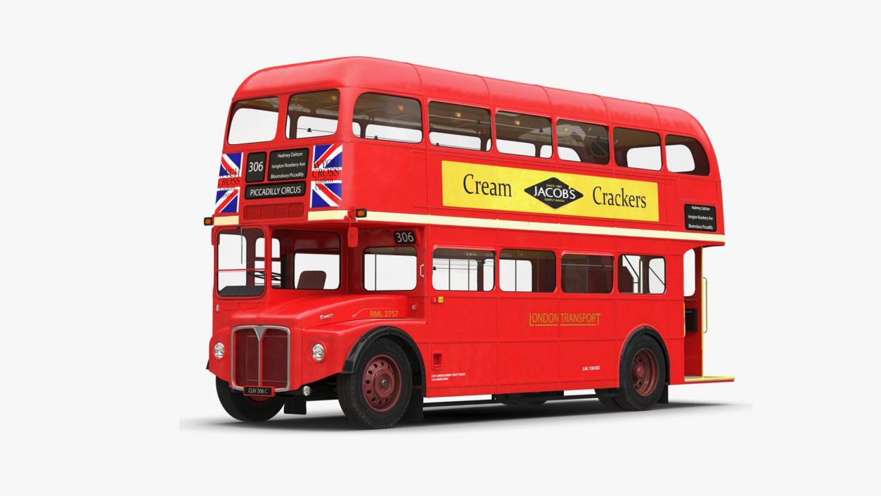 Rigged Double Decker Buses Collection 3D