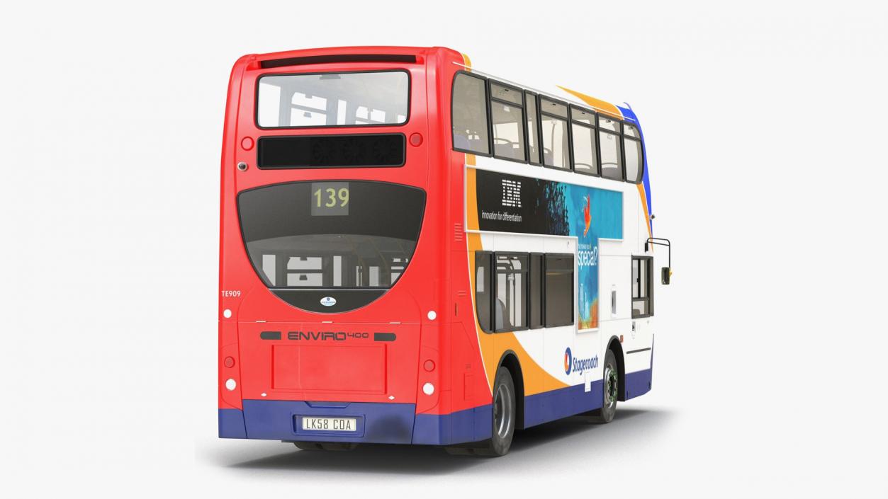 Rigged Double Decker Buses Collection 3D