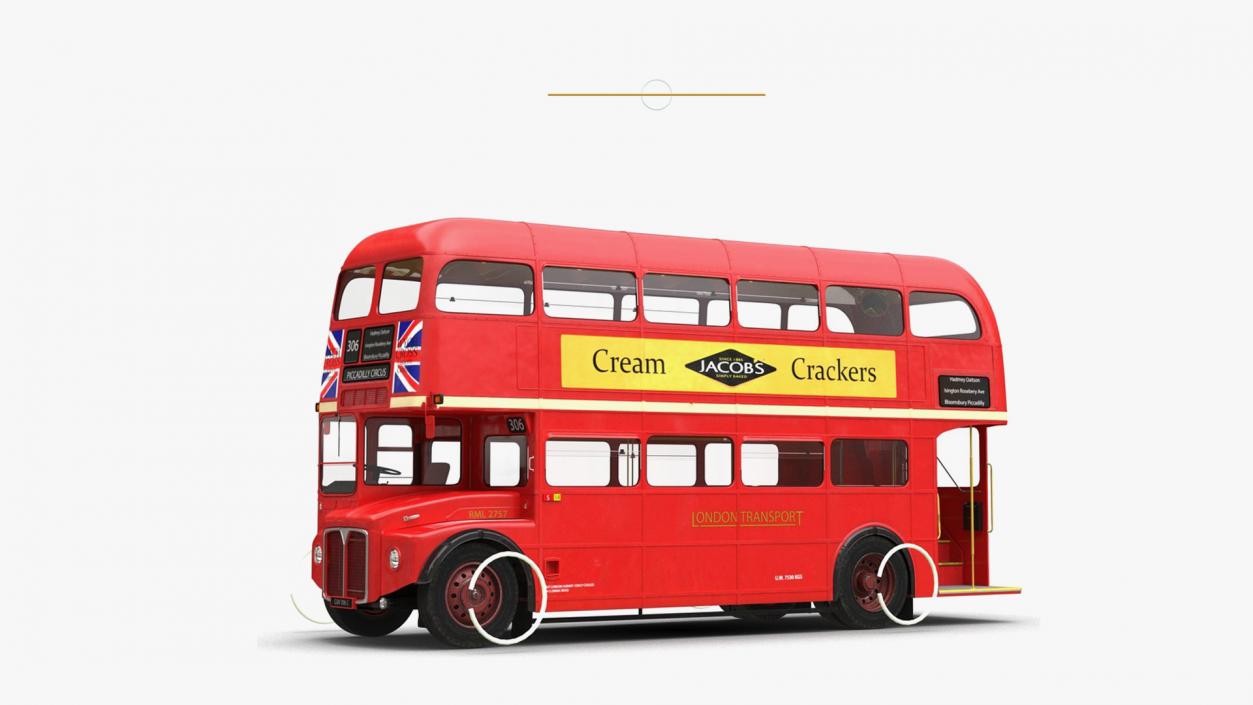 Rigged Double Decker Buses Collection 3D