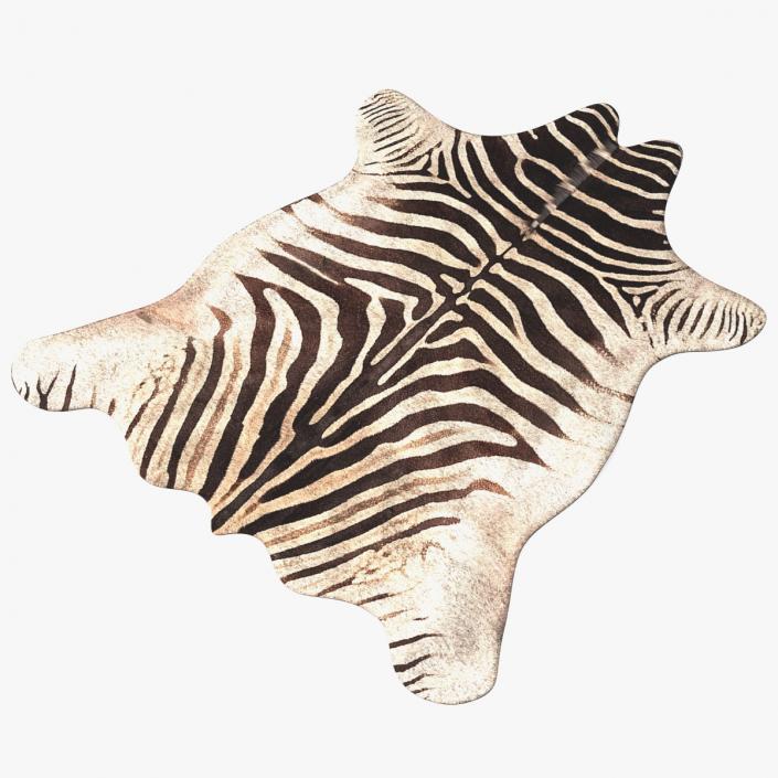 3D Zebra Hide Rug with Fur model