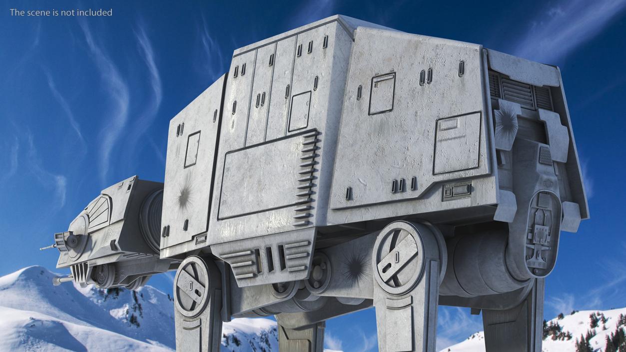 3D Dirt Star Wars AT-AT Rigged for Cinema 4D