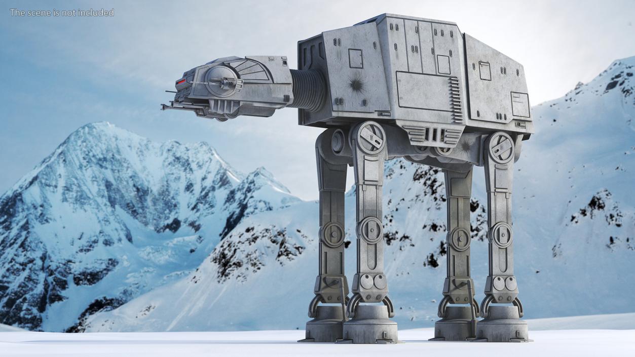 3D Dirt Star Wars AT-AT Rigged for Maya