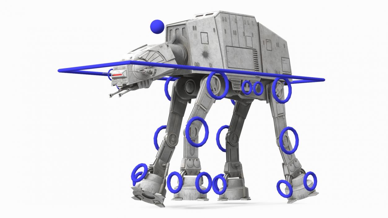 3D Dirt Star Wars AT-AT Rigged for Cinema 4D