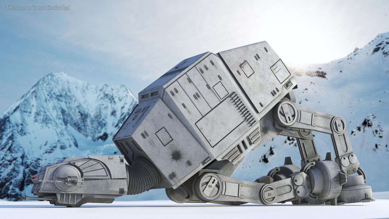 3D Dirt Star Wars AT-AT Rigged for Cinema 4D