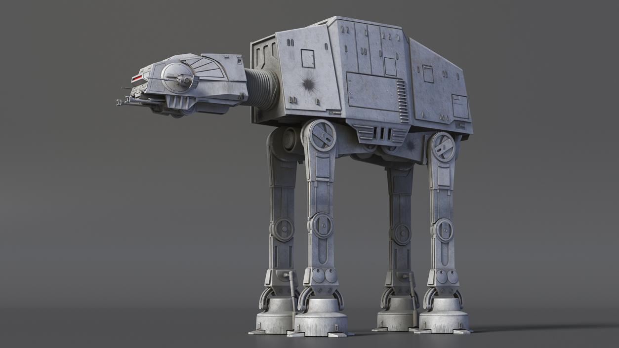 3D Dirt Star Wars AT-AT Rigged for Cinema 4D