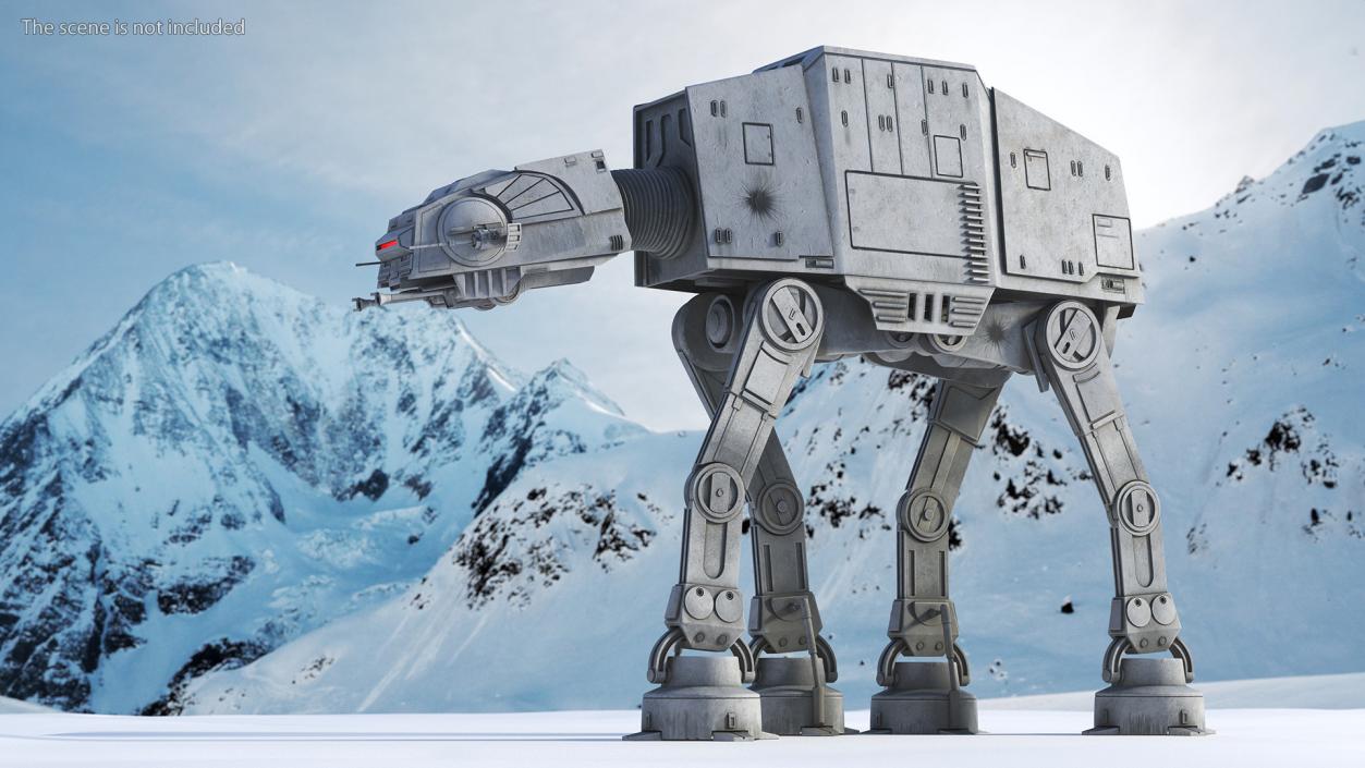 3D Dirt Star Wars AT-AT Rigged for Cinema 4D