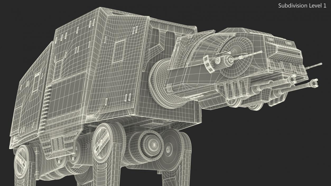 3D Dirt Star Wars AT-AT Rigged for Cinema 4D