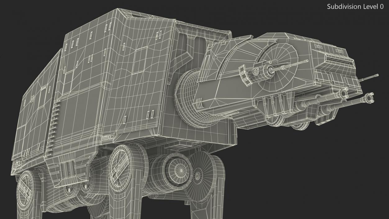 3D Dirt Star Wars AT-AT Rigged for Cinema 4D