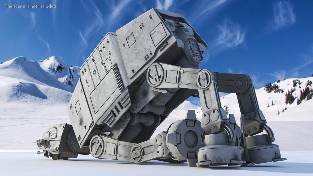 3D Dirt Star Wars AT-AT Rigged for Cinema 4D