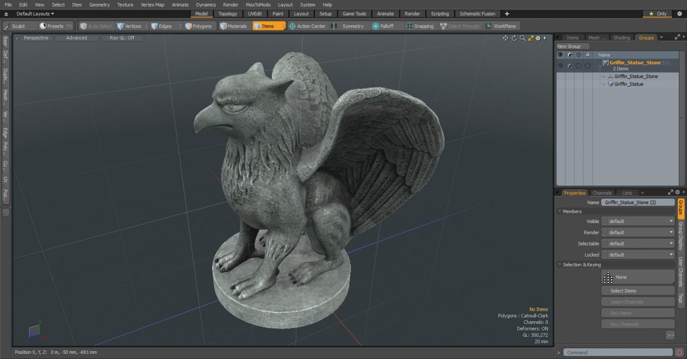 3D model Griffin Statue Stone