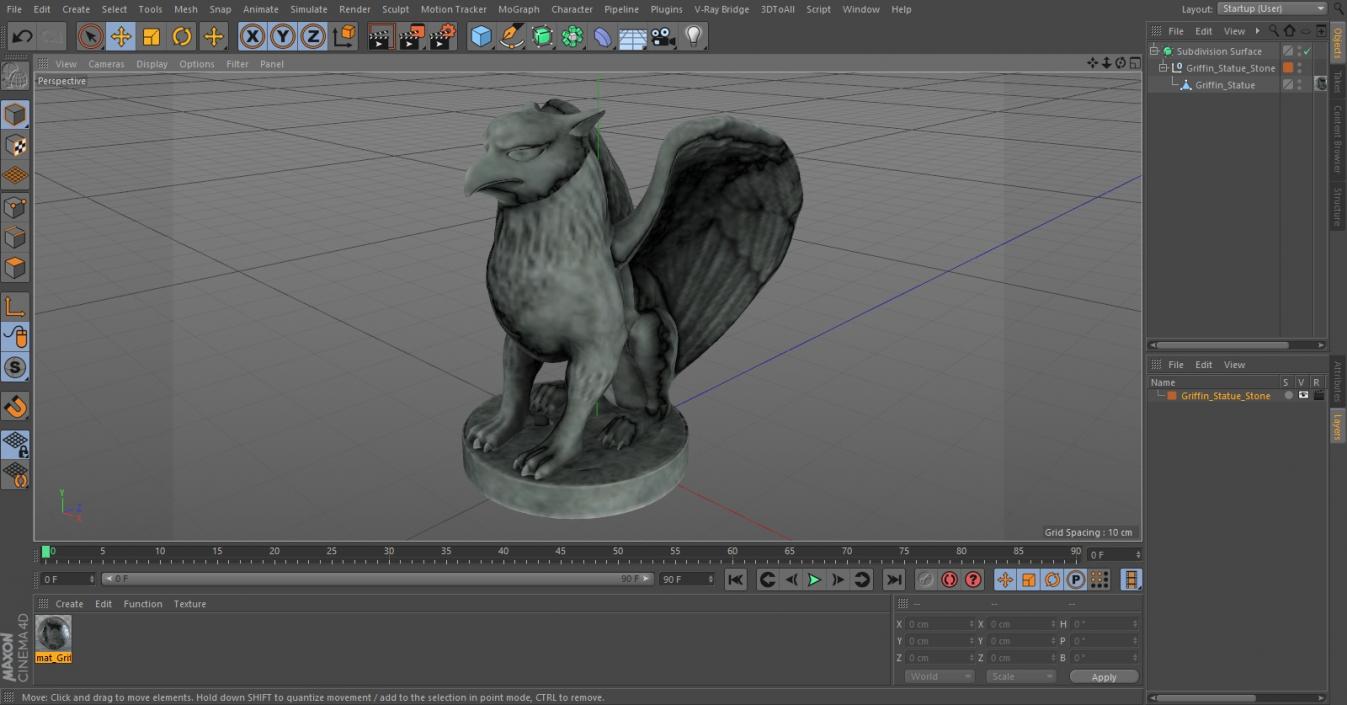 3D model Griffin Statue Stone