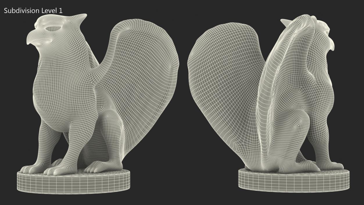 3D model Griffin Statue Stone