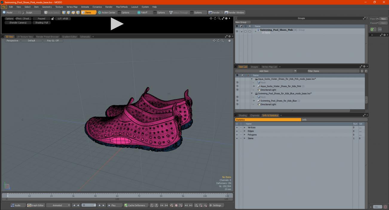 Swimming Pool Shoes Pink 3D model