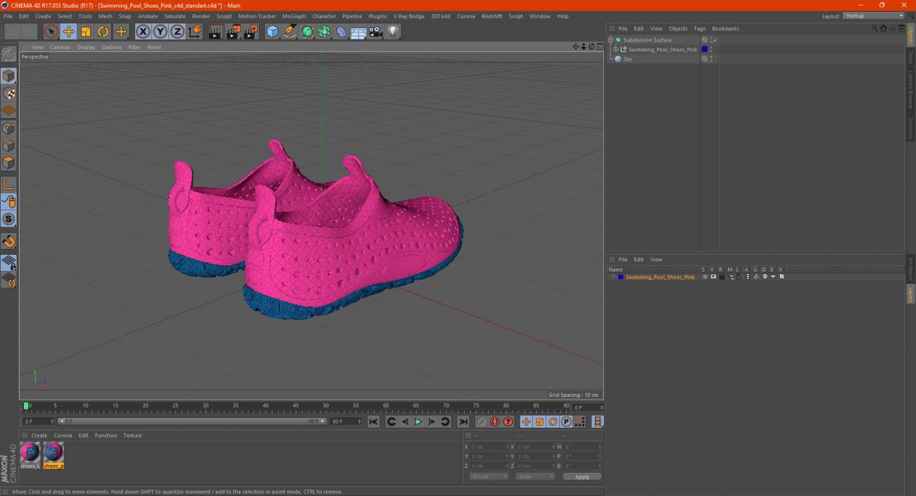 Swimming Pool Shoes Pink 3D model