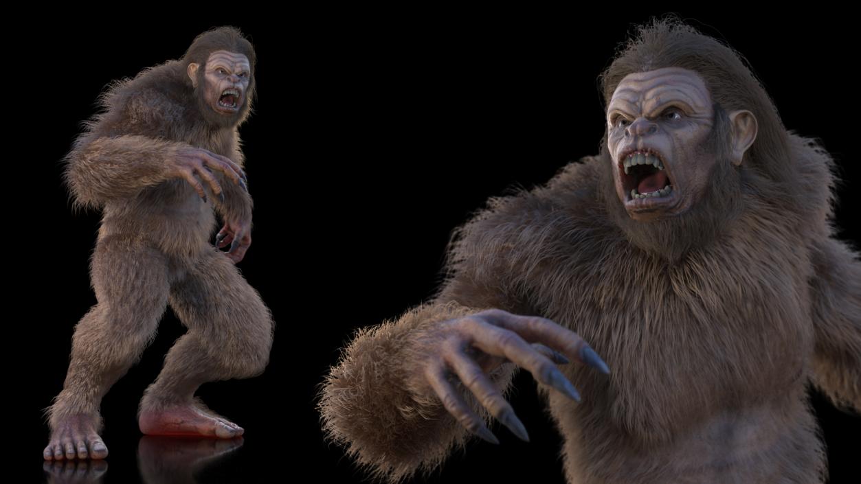 Aggressive Sasquatch Fur 3D model