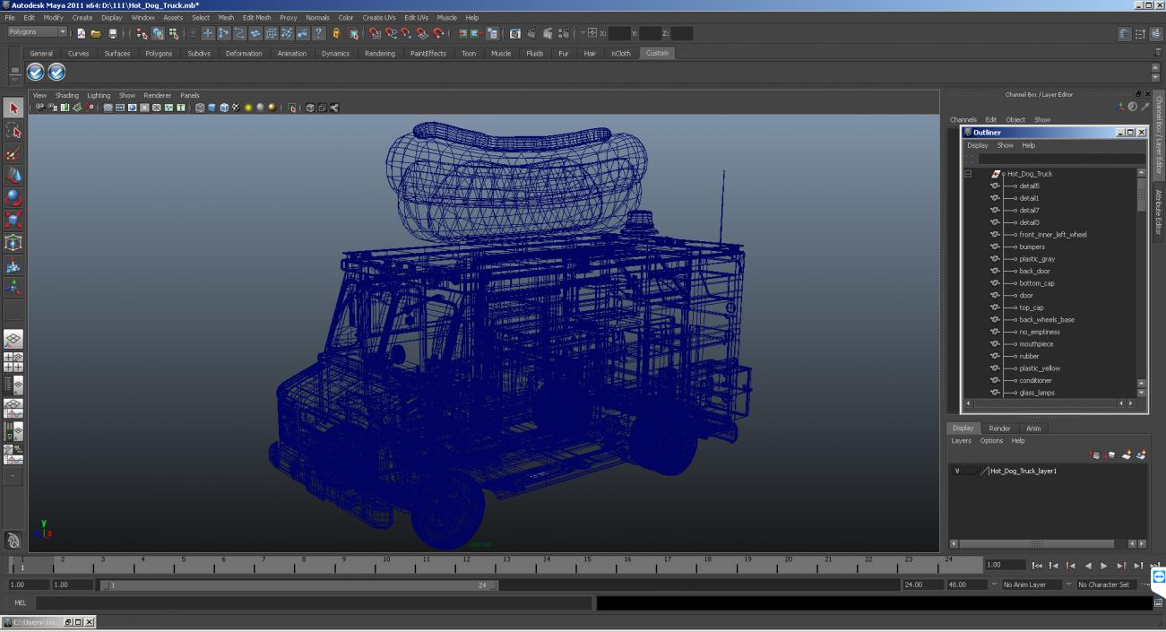 3D Hot Dog Truck model