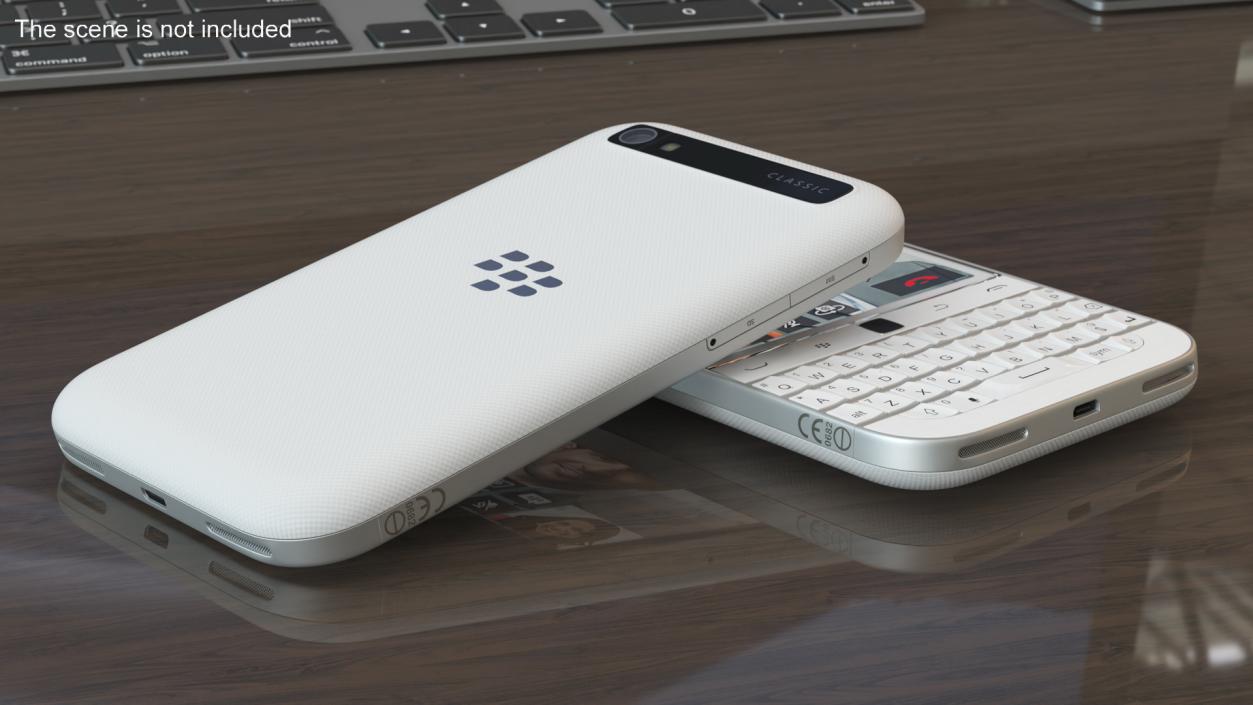 3D model Smartphone BlackBerry Classic White