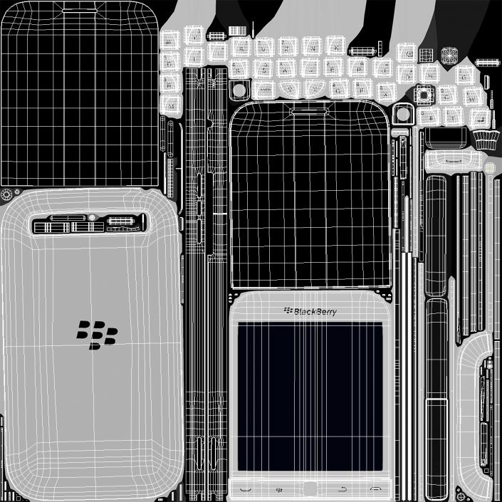 3D model Smartphone BlackBerry Classic White