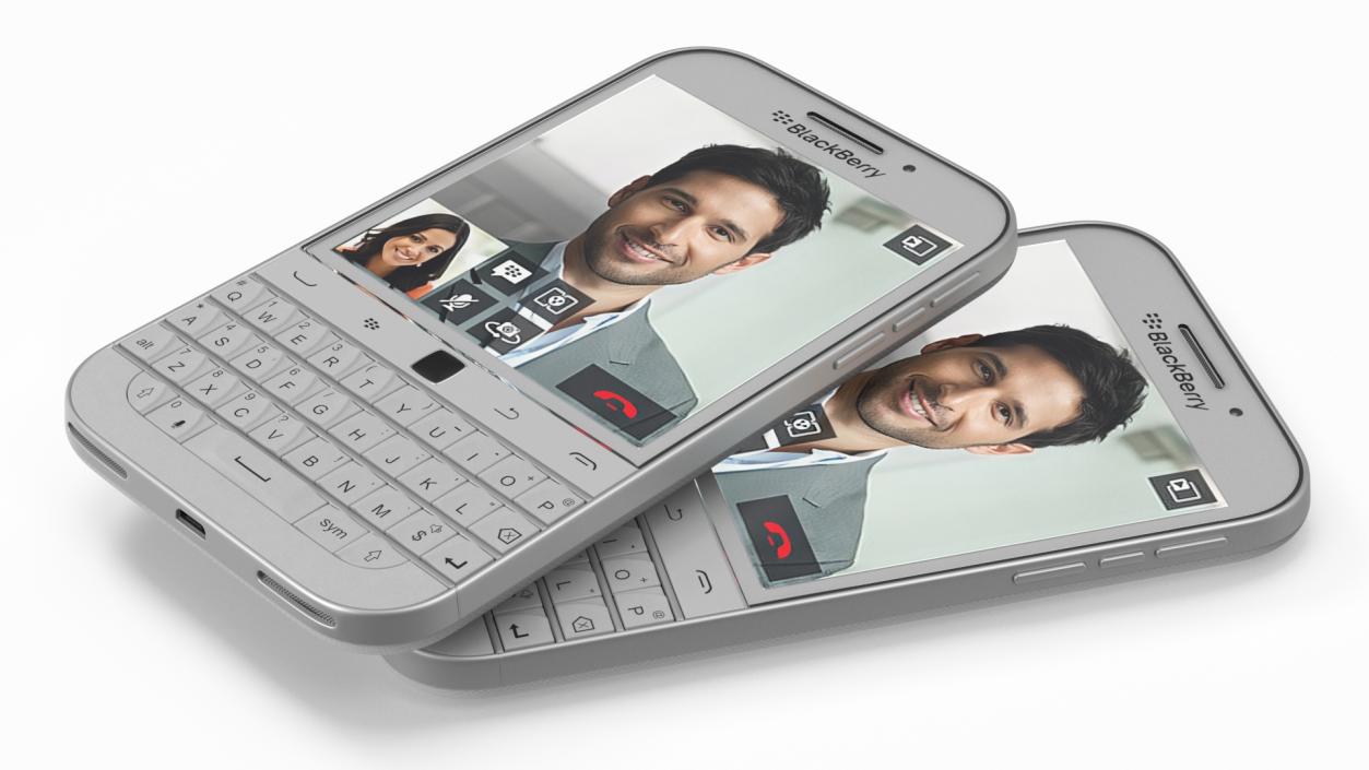 3D model Smartphone BlackBerry Classic White