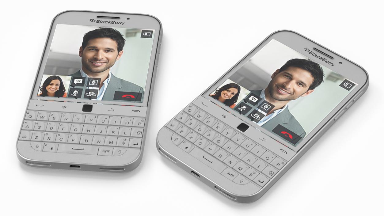 3D model Smartphone BlackBerry Classic White