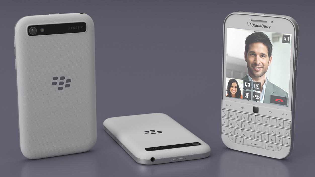 3D model Smartphone BlackBerry Classic White