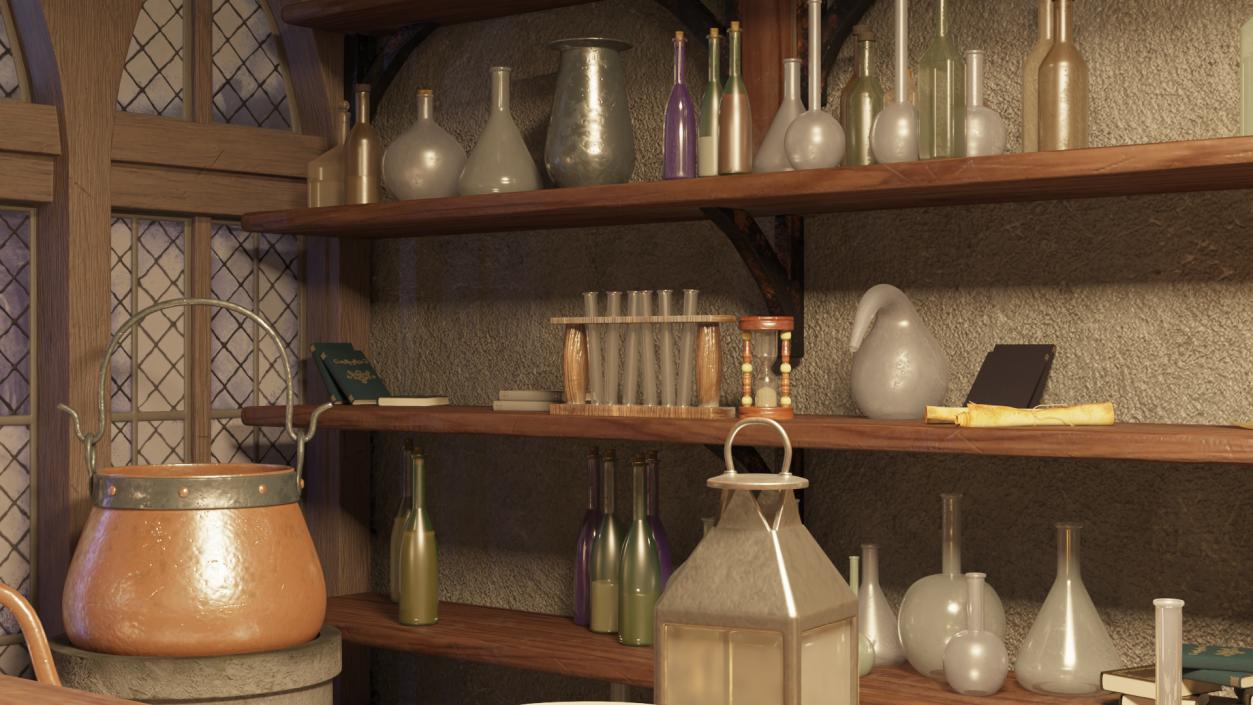 Medieval Alchemist Laboratory 3D model