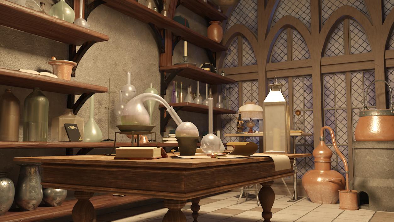 Medieval Alchemist Laboratory 3D model