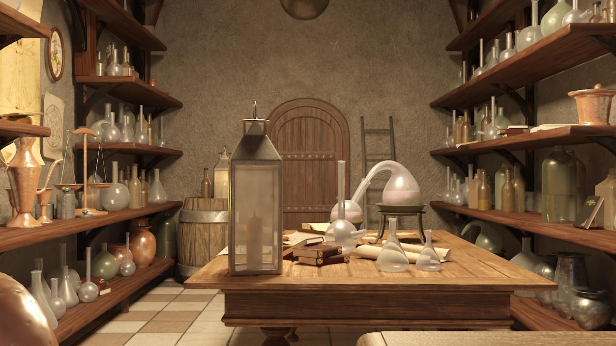 Medieval Alchemist Laboratory 3D model