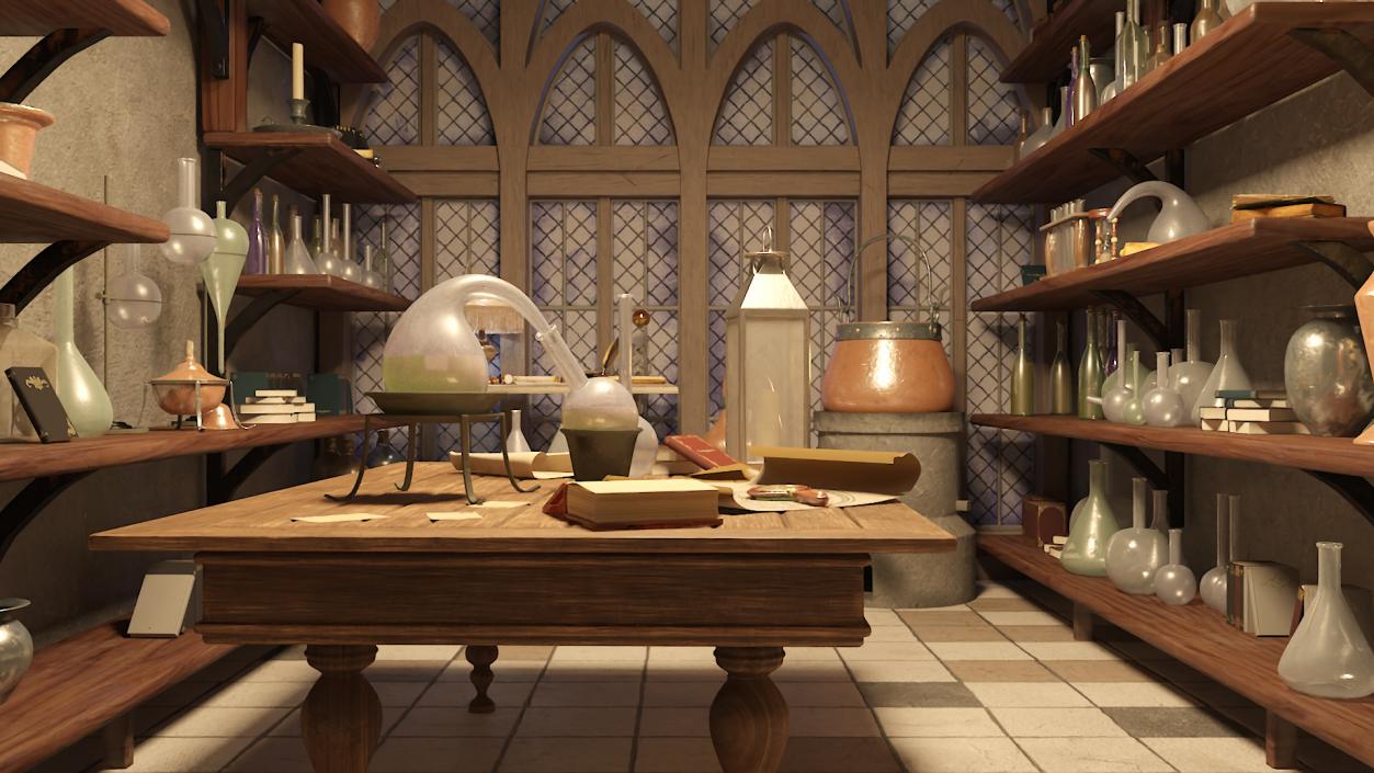 Medieval Alchemist Laboratory 3D model