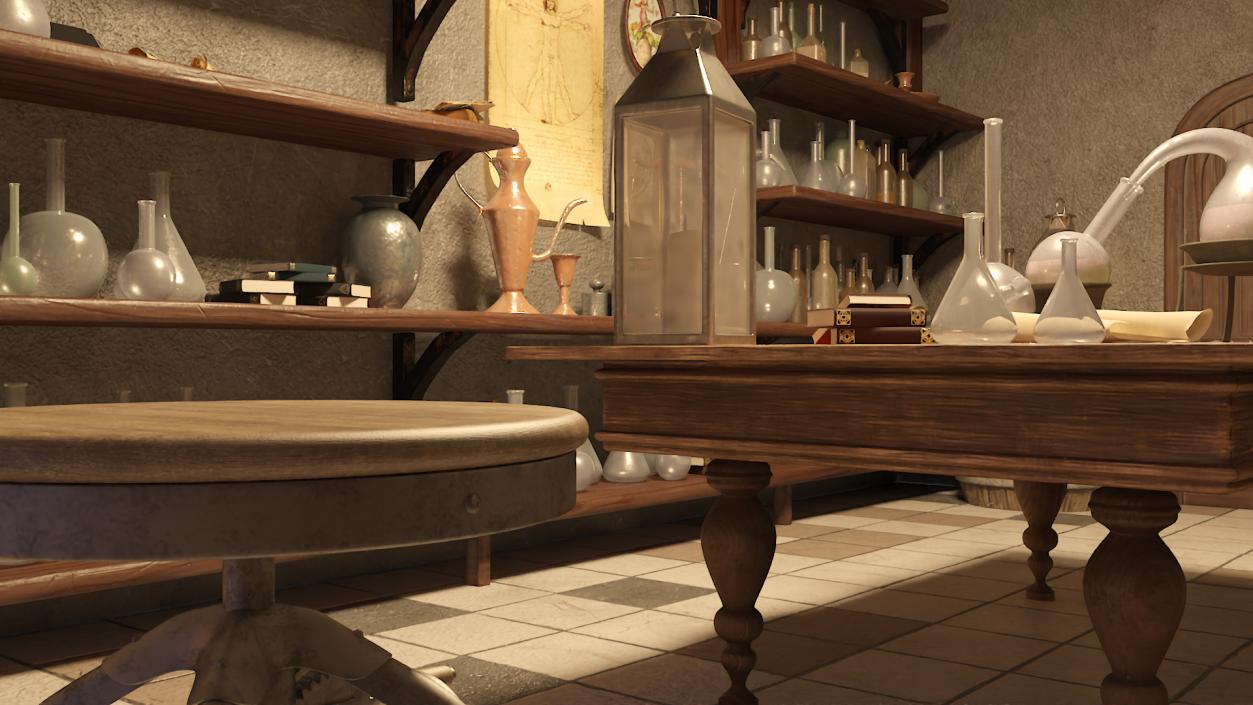 Medieval Alchemist Laboratory 3D model