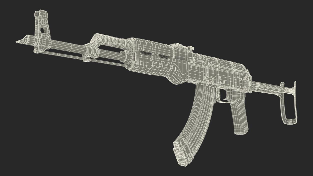 3D AKMS Assault Rifle model