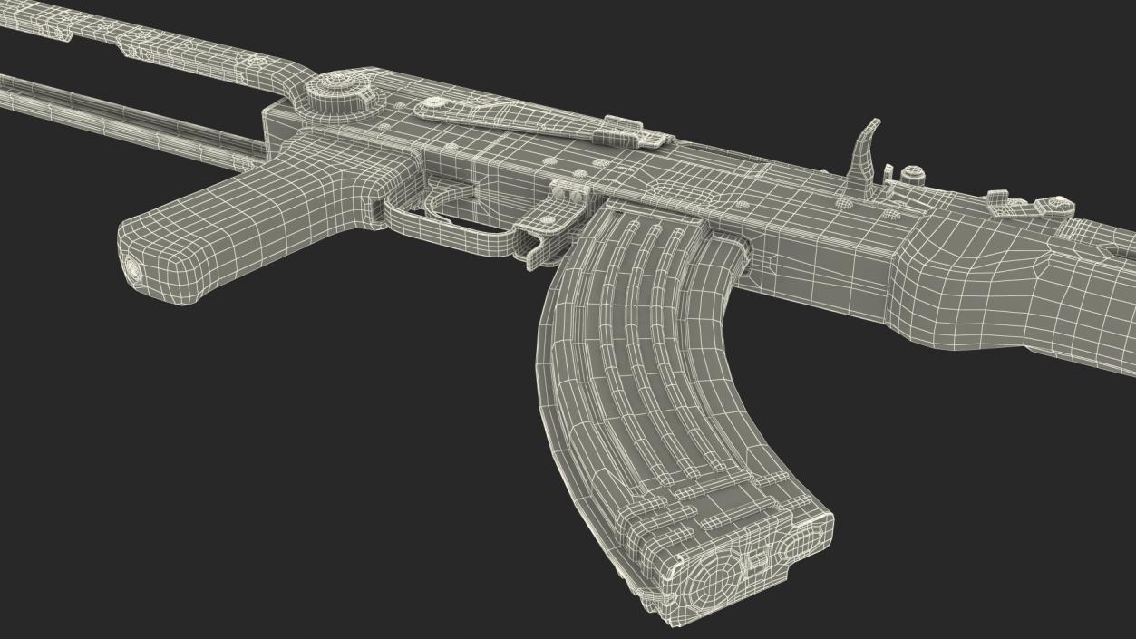 3D AKMS Assault Rifle model