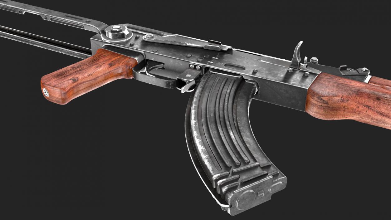 3D AKMS Assault Rifle model