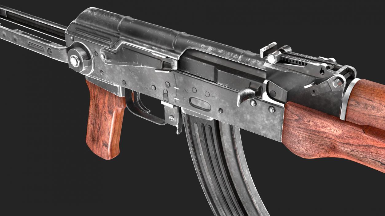 3D AKMS Assault Rifle model