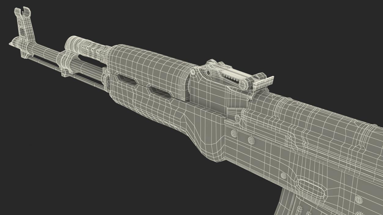 3D AKMS Assault Rifle model