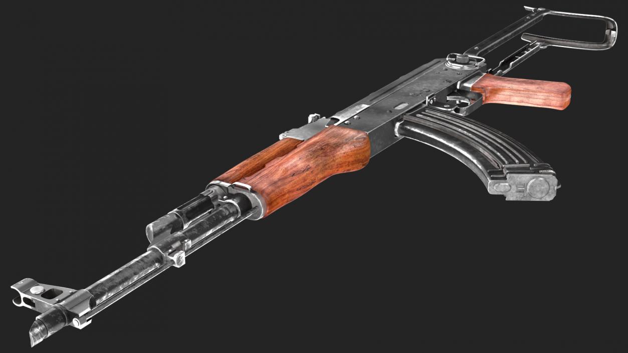 3D AKMS Assault Rifle model