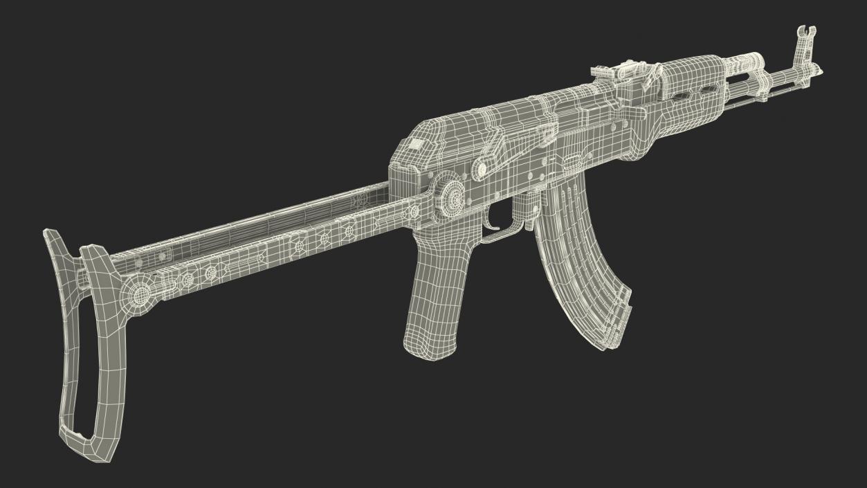 3D AKMS Assault Rifle model