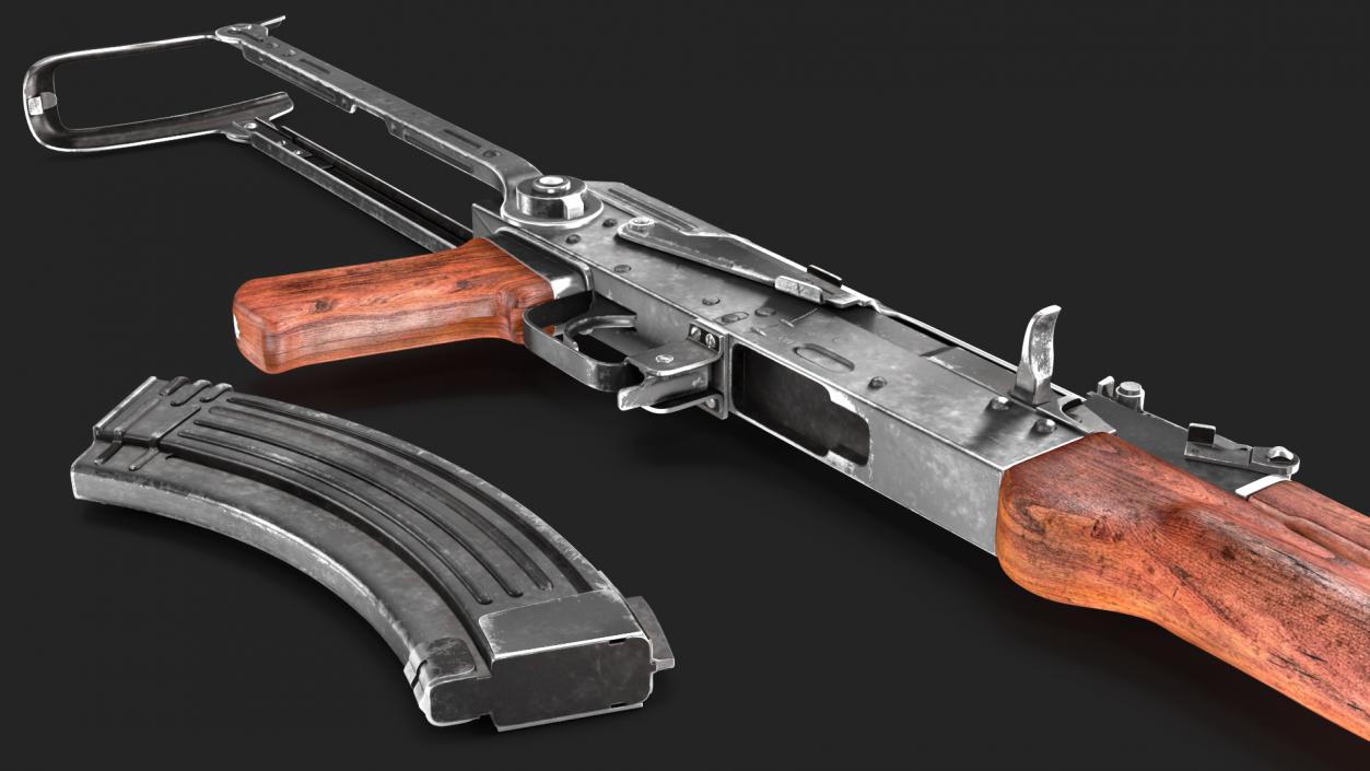 3D AKMS Assault Rifle model