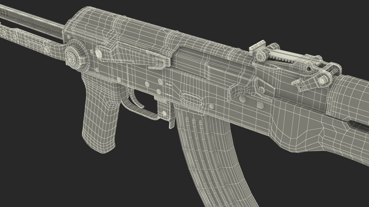 3D AKMS Assault Rifle model