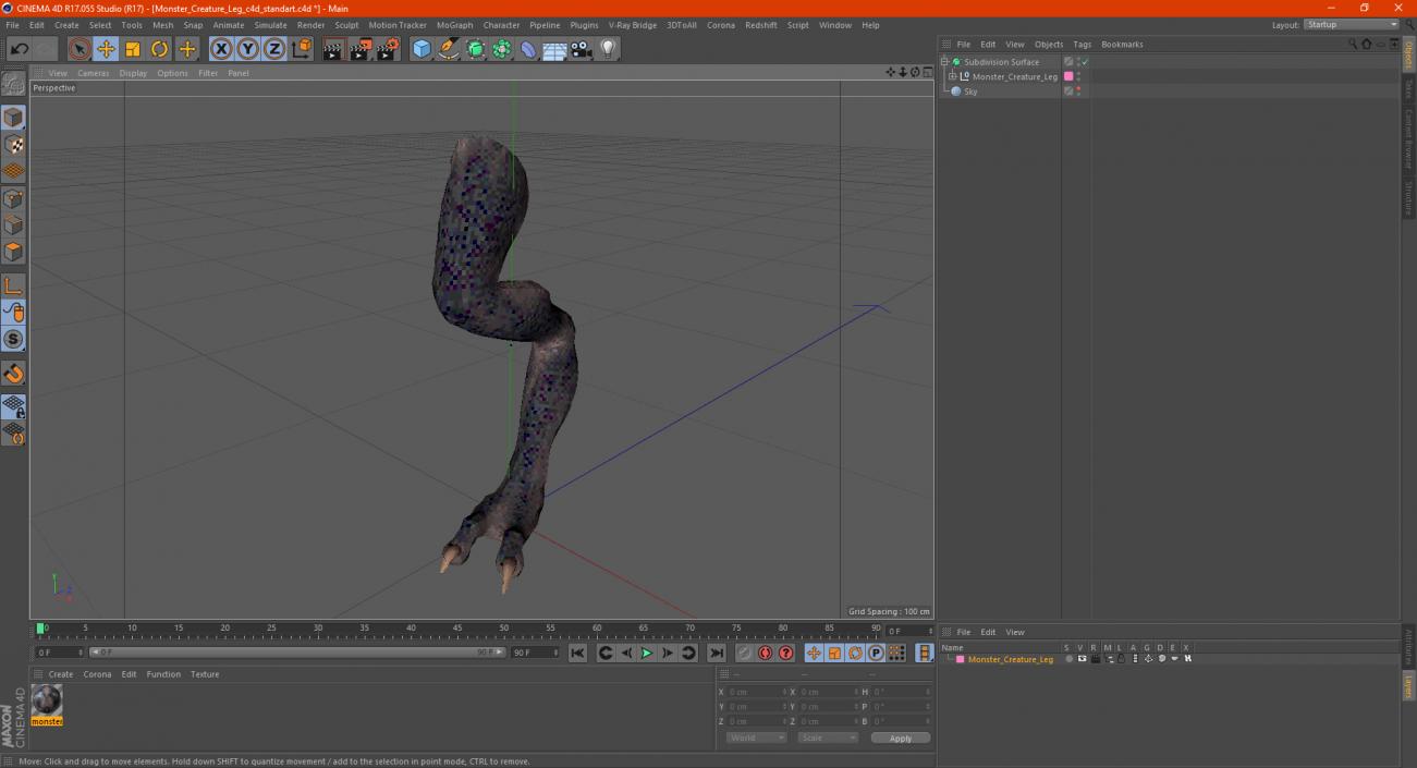 3D model Monster Creature Leg